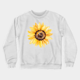 Watercolor sunflowers, hand painted yellow flower Crewneck Sweatshirt